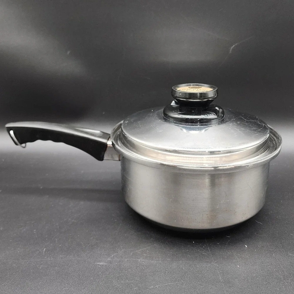Kitchen Craft Silver Stainless Steel Waterless Skillet Saucepan Pot Set of 2